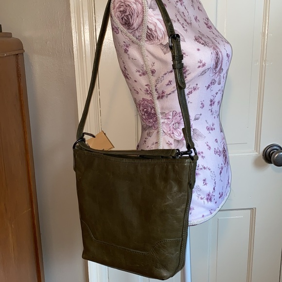 Frye Melissa small hobo bag leather adjustable strap olive green - Picture 4 of 12